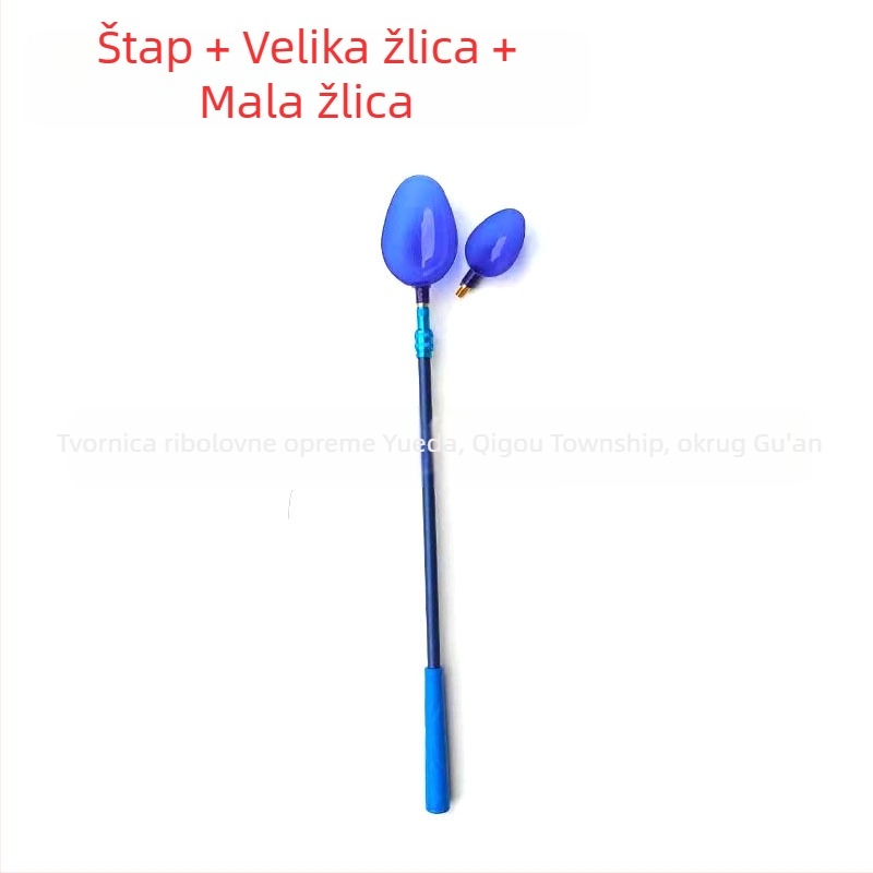 Dvosekcijska teleskopska žlica za mamac sa zamjenjivim glavama – velike i male žlice za ribolov