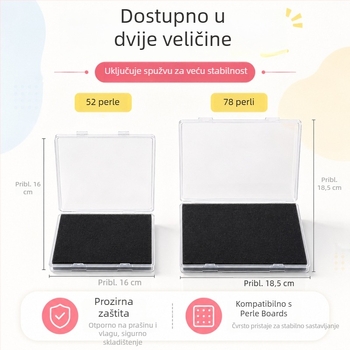Pintoo kutija za pohranu perlica 52×52, otporna na prolijevanje, pola Pintoo ploča