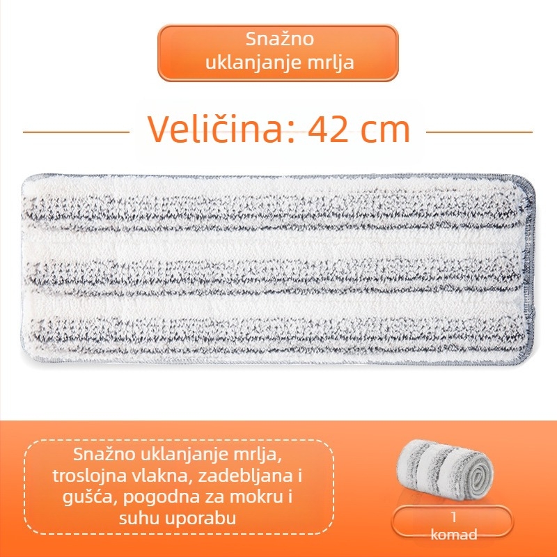 Zamjenska glava mopa za ploski mop – ljepilnog tipa, bez pranja ruku, dodaci, debeli platneni pokrov