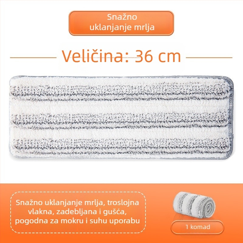 Zamjenska glava mopa za ploski mop – ljepilnog tipa, bez pranja ruku, dodaci, debeli platneni pokrov