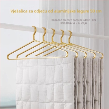 50 cm čvrsta aluminijska vješalica za odjeću, extra duga, za sušenje deka, plahta, navlaka za duvanu i ručnika