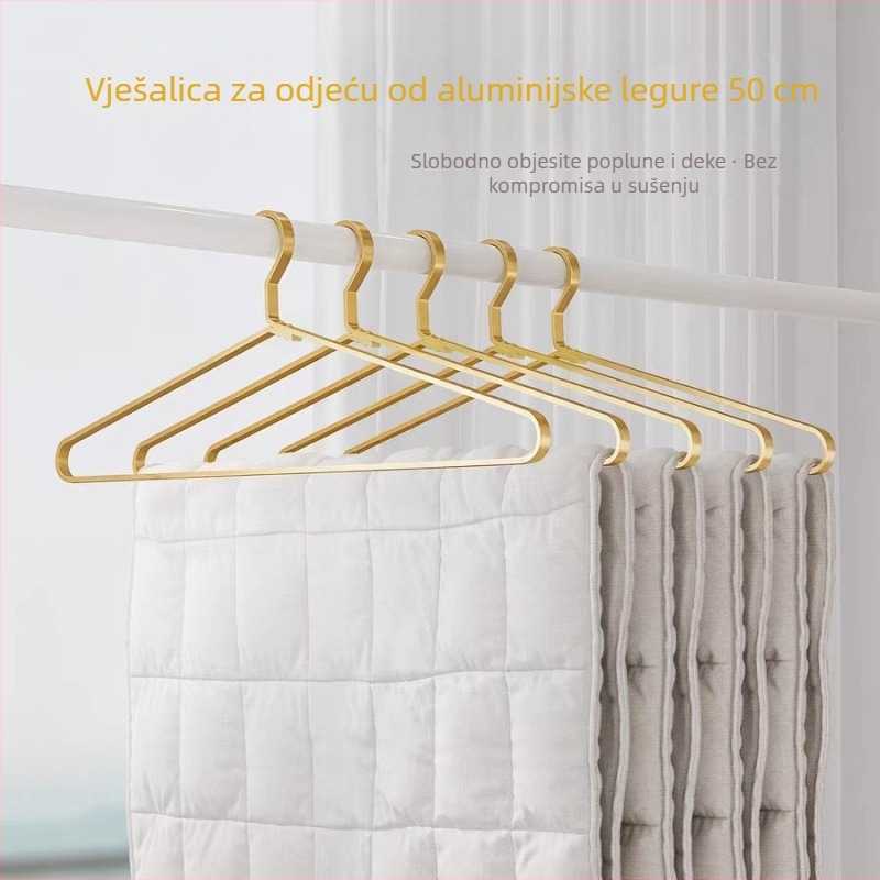 50 cm čvrsta aluminijska vješalica za odjeću, extra duga, za sušenje deka, plahta, navlaka za duvanu i ručnika