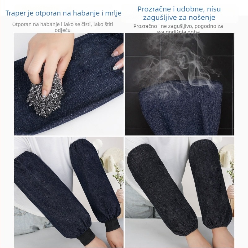 Džin rukavi s elastčnim manžetnama, debeli, otporni na habanje i na prljavštinu, zaštitni rukavi za zavarivanje