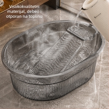 Prošireno i duboko korito za pranje rublja za kućnu upotrebu, prozirno plastično korito s pločom za ribanje, debelo i otporno na visoke temperature