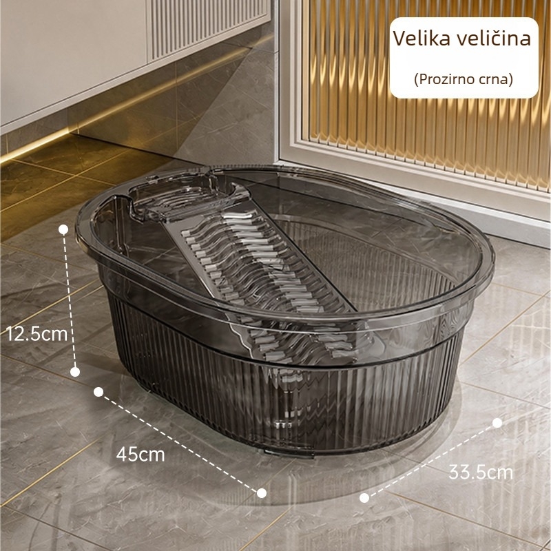 Prošireno i duboko korito za pranje rublja za kućnu upotrebu, prozirno plastično korito s pločom za ribanje, debelo i otporno na visoke temperature
