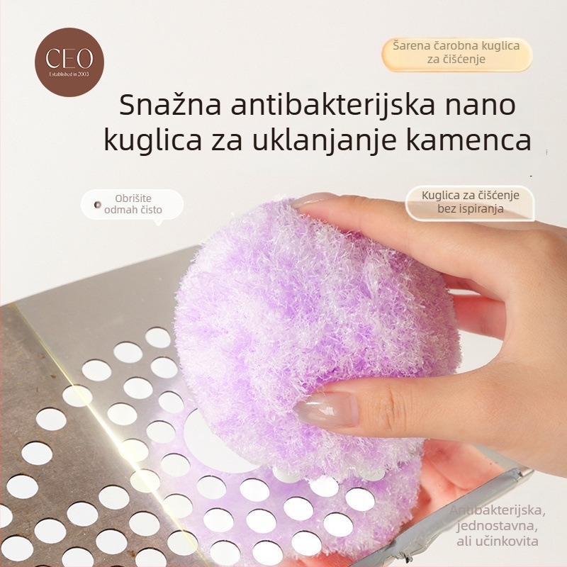 Kućna antibakterijska nano lopta za čišćenje za kupaonicu i kuhinju, višefunkcionalni alat za uklanjanje mrlja, ne lijepi se na masnoću, lako isprati