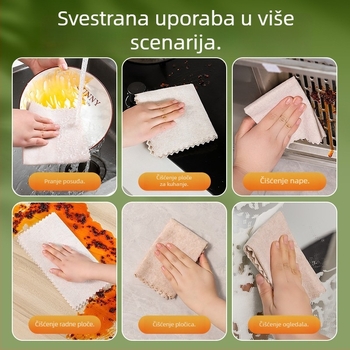 Kuhinjska krpa od mikrovlakana s loofom, ne upija ulje, lako se čisti, kućna krpa za čišćenje