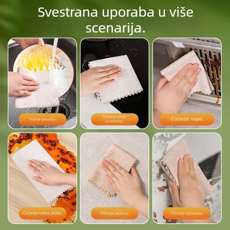 Kuhinjska krpa od mikrovlakana s loofom, ne upija ulje, lako se čisti, kućna krpa za čišćenje
