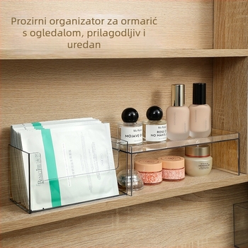 Organizator kozmetike u ogledalu ormarić za kupaonicu — prozirna kutija za maske, kutija za ruževe, spremnik za pohranu