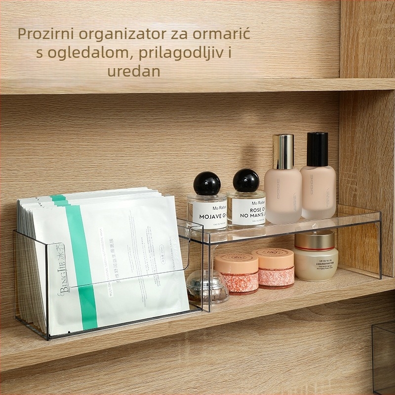 Organizator kozmetike u ogledalu ormarić za kupaonicu — prozirna kutija za maske, kutija za ruževe, spremnik za pohranu