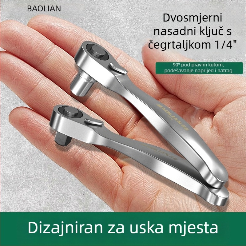 Mini račnasti ključ set, dvodirekcijski brzi nastavci