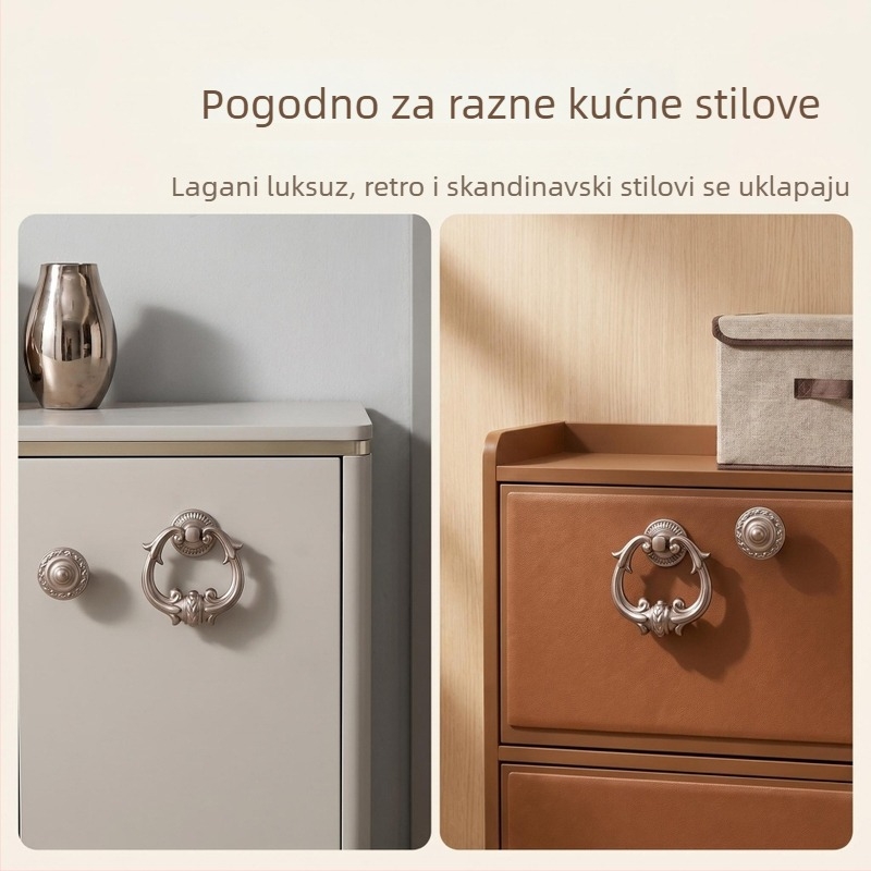 Drška cvjetnog oblika od cinkove legure za namještaj i ormariće