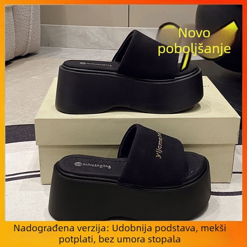 Ženske sandale za proljeće i ljeto koje vizualno produžuju noge, za sitne figure, model 2026, protuklizna debela potplata, mekana podstava, casual plažne sandale