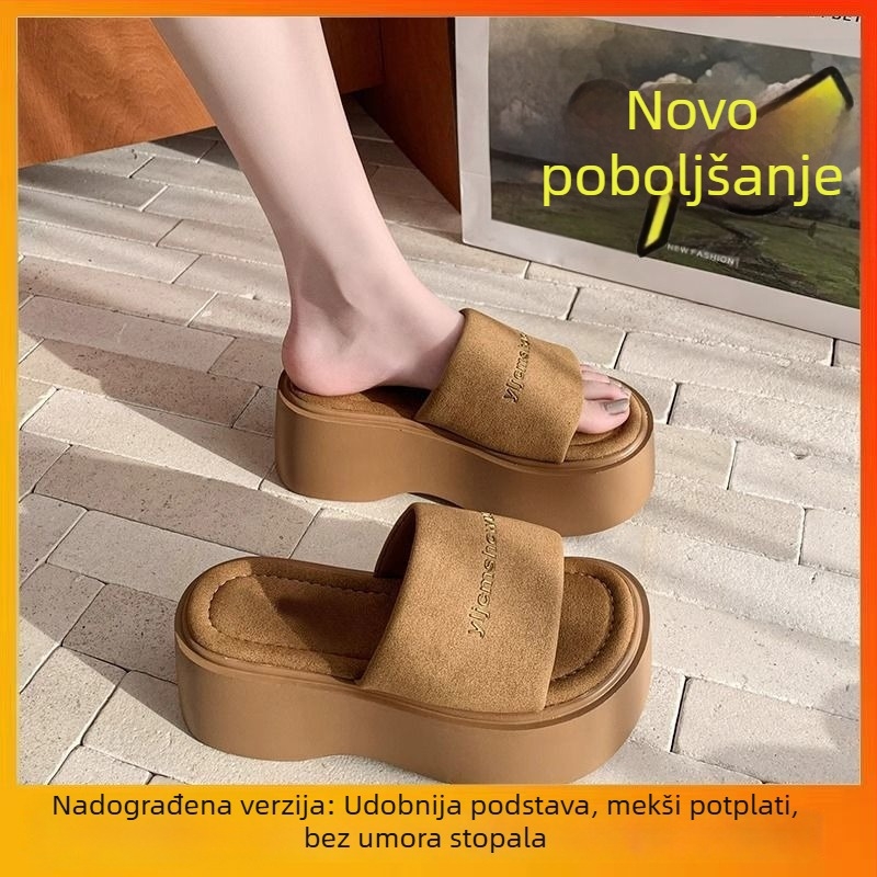Ženske sandale za proljeće i ljeto koje vizualno produžuju noge, za sitne figure, model 2026, protuklizna debela potplata, mekana podstava, casual plažne sandale
