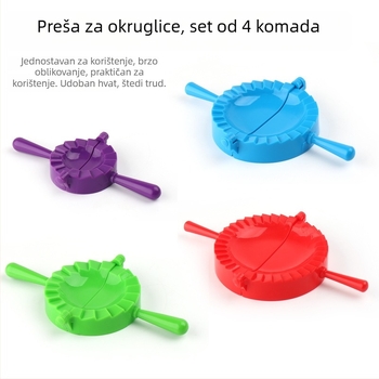 Set za izradu knedli: kalup za knedle, pritiskivač za knedle, listići za tijesto i plastična klipsa