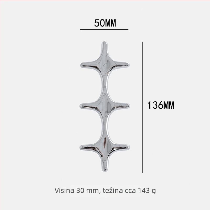 Izvorni dizajn Zhi Huang Jinga: minimalistička drška od mesinga za ormarske vrata, u srebrnoj boji, s križnim dizajnom