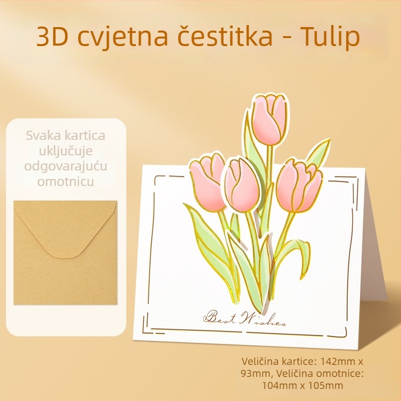 3D čestitka sa suncokretom za Dan učitelja, ručno izrađeni buket za odgojitelje u vrtiću
