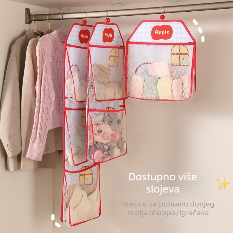 Dopamine mrežasta torba za pohranu, kućna upotreba, velika kapacitet, viseći tip, za garderobu, kuhinju i kupaonicu, iza vrata, bez bušenja, višenamjenska