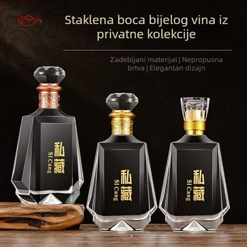 Prozirna staklena boca za žestoka 500 ml, premium