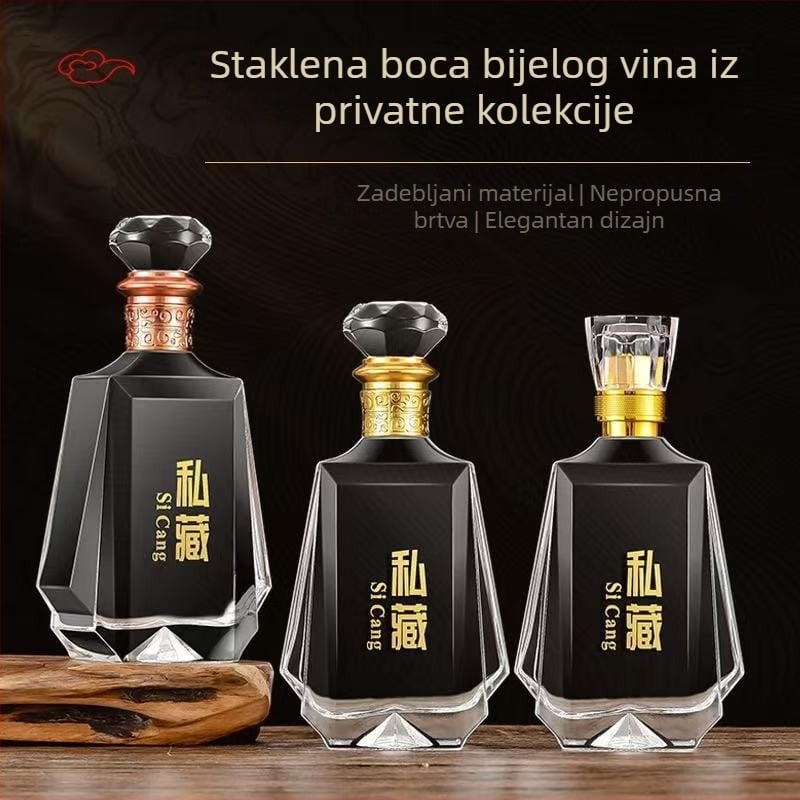 Prozirna staklena boca za žestoka 500 ml, premium