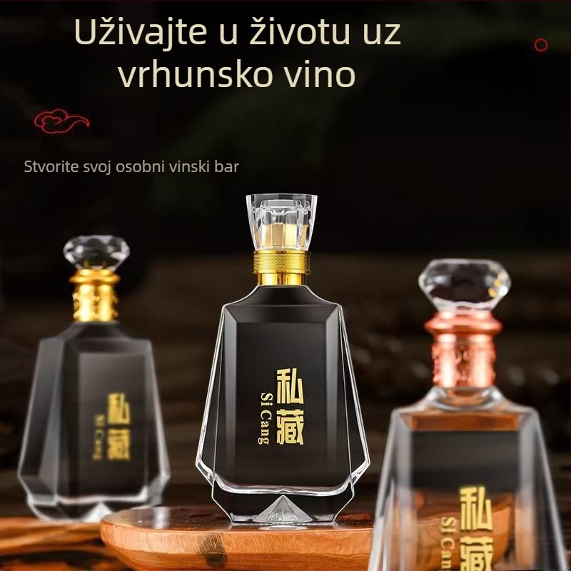 Prozirna staklena boca za žestoka 500 ml, premium