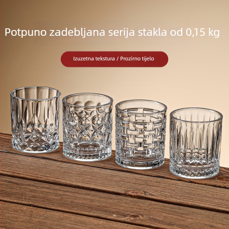 2026 novi model čaše za pivo za kućnu upotrebu, luksuzne čaše s debelim stijenkama, kapacitet 101–200 ml, mali format, set od 6–10 komada