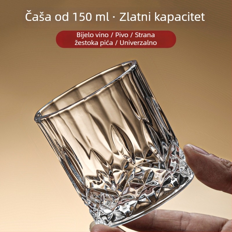 2026 novi model čaše za pivo za kućnu upotrebu, luksuzne čaše s debelim stijenkama, kapacitet 101–200 ml, mali format, set od 6–10 komada