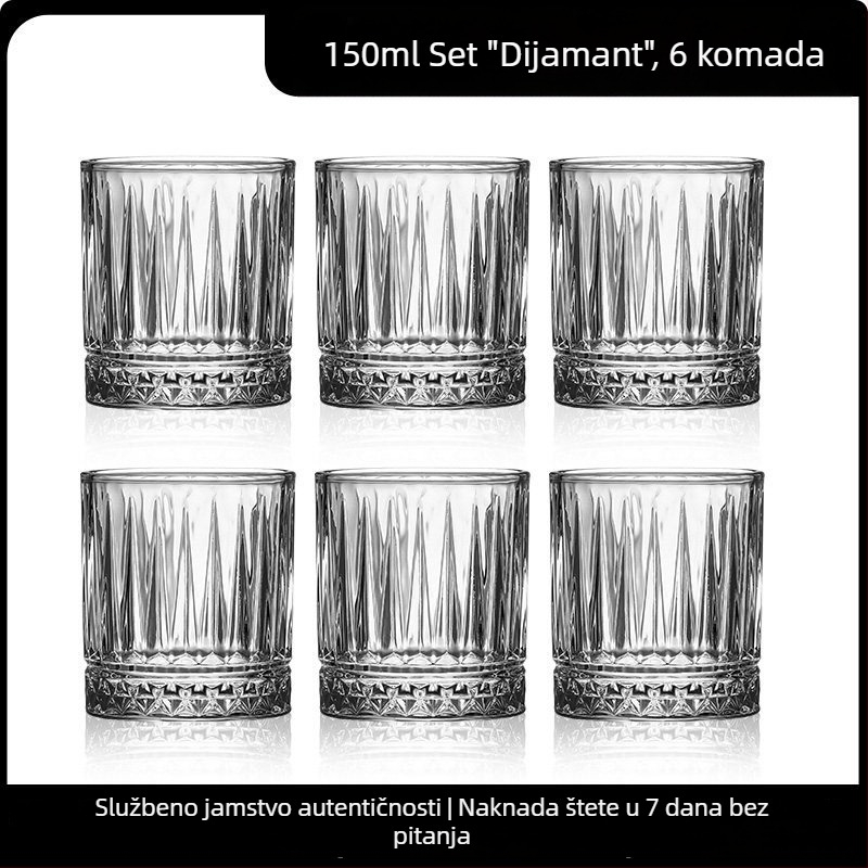 2026 novi model čaše za pivo za kućnu upotrebu, luksuzne čaše s debelim stijenkama, kapacitet 101–200 ml, mali format, set od 6–10 komada
