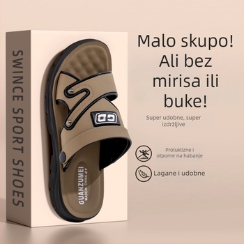 Muške kožne sandale s debelom potplatom, za ljeto, plažu i outdoor, otporne na klizanje, otporne na habanje, dvostrane namjene, stražnje vezivanje