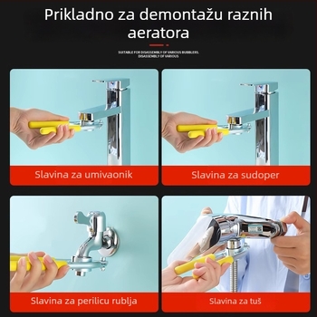 Ključ za aerator slavine – univerzalni alat za uklanjanje filtra s izlazne mlaznice kuhinjske slavine