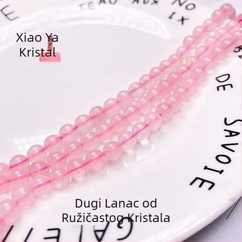 Prirodne ružičaste kristalne perle, slobodne perle, hibiskus kristal, polugotovi dijelovi za DIY nakit s dugim lancima