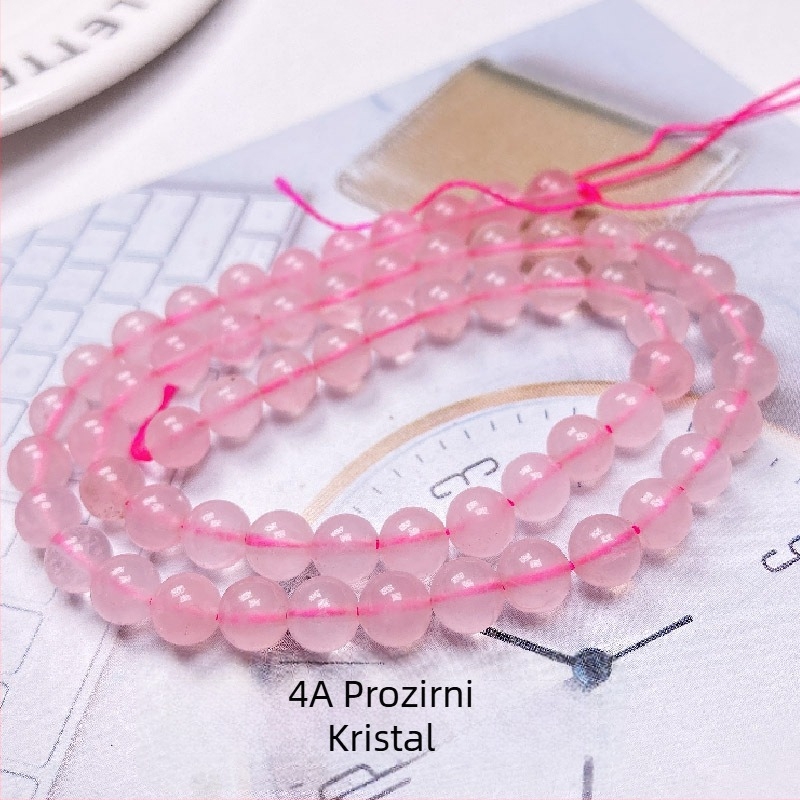 Prirodne ružičaste kristalne perle, slobodne perle, hibiskus kristal, polugotovi dijelovi za DIY nakit s dugim lancima