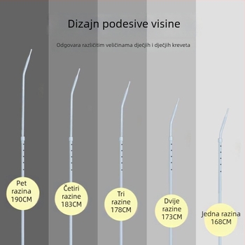 Stojeći nosač mreže protiv komaraca s podesivom visinom, debelim zakrivljenim kukom, kineskog stila dizajn namještaja s šarnirima