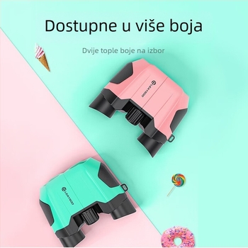 Leaysoo 10x22 Ružičaste boje Dječji Kompaktni Prenosni Binokulari