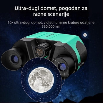 Leaysoo 10x22 Ružičaste boje Dječji Kompaktni Prenosni Binokulari