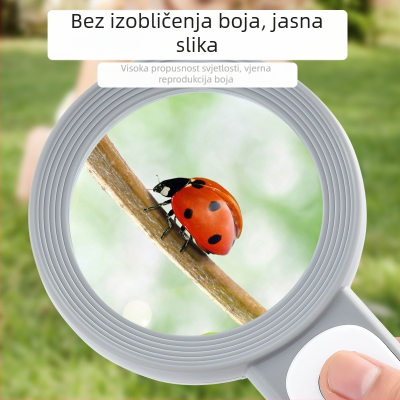 30x ručna lupa za čitanje s toplim i hladnim svjetlom, 18 LED dioda, dvostruki sloj leća, za čitanje knjiga i novina kod kuće