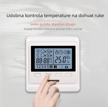 E53 bežični termostat za podno grijanje, zidni panel bojlera, glasovna kontrola, podesiva temperatura