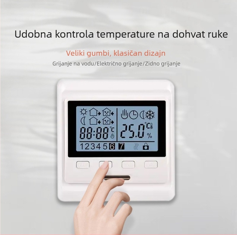 E53 bežični termostat za podno grijanje, zidni panel bojlera, glasovna kontrola, podesiva temperatura