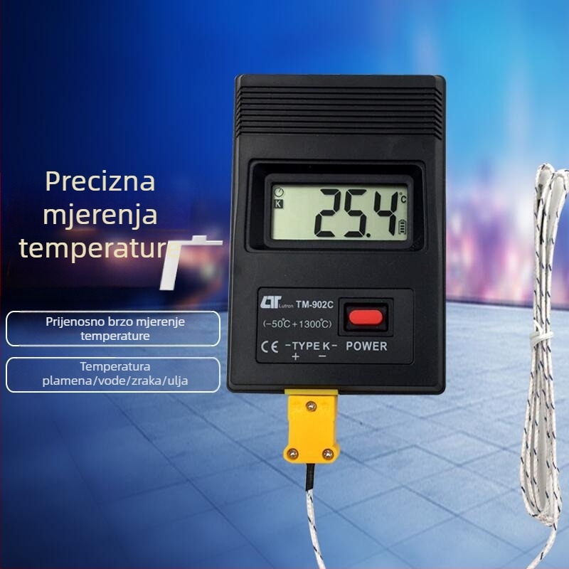 TM-902C Brzi termometar s termoparom, prijenosni elektronički termometar s ugrađenom žicom, -50 do 1300 °C