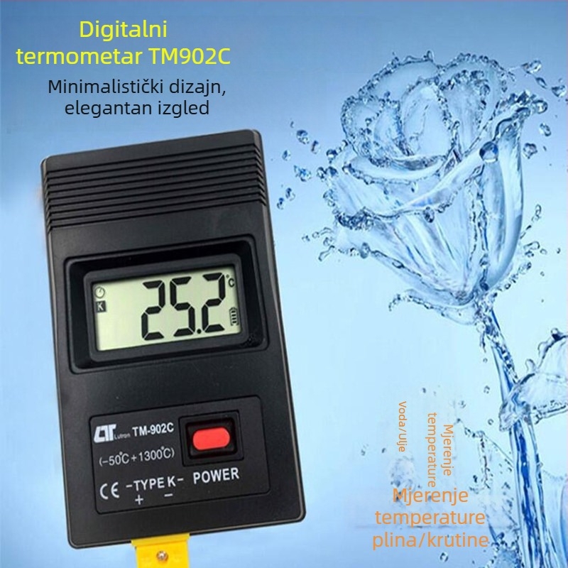 TM-902C Brzi termometar s termoparom, prijenosni elektronički termometar s ugrađenom žicom, -50 do 1300 °C