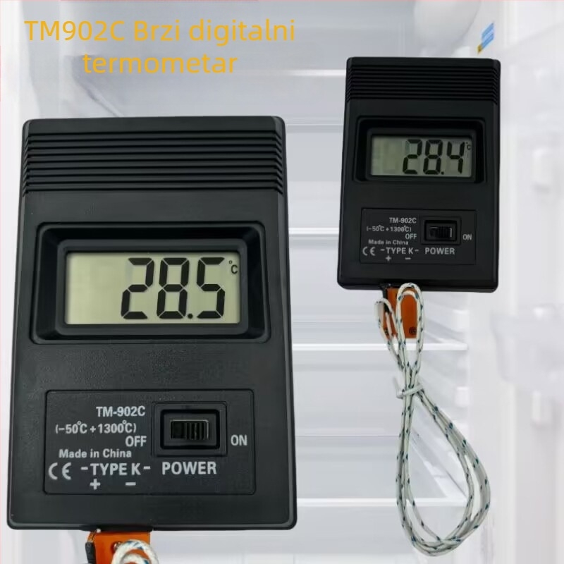 TM-902C Brzi termometar s termoparom, prijenosni elektronički termometar s ugrađenom žicom, -50 do 1300 °C