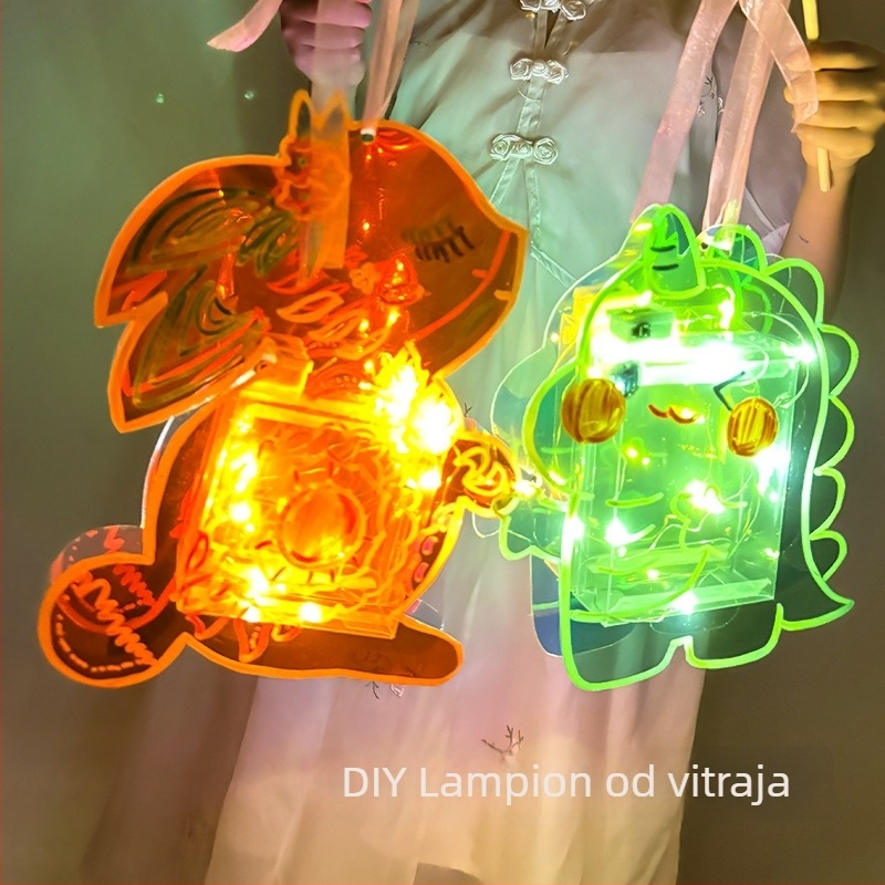Šarena celofan lampa za djecu, DIY komplet za igru svjetla i sjene, materijali za prijenosnu projektorsku lampu