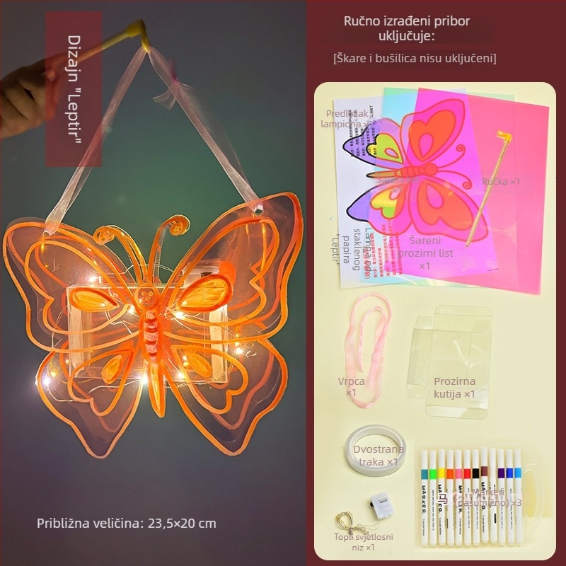 Šarena celofan lampa za djecu, DIY komplet za igru svjetla i sjene, materijali za prijenosnu projektorsku lampu