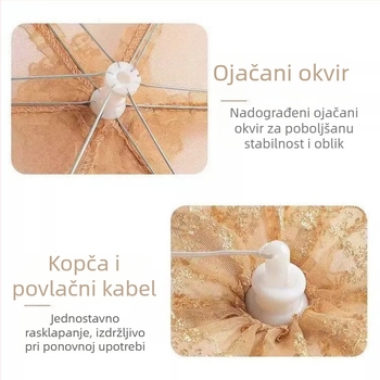 Sklopivi mrežasti pokrov za hranu za stol, pravokutnog oblika