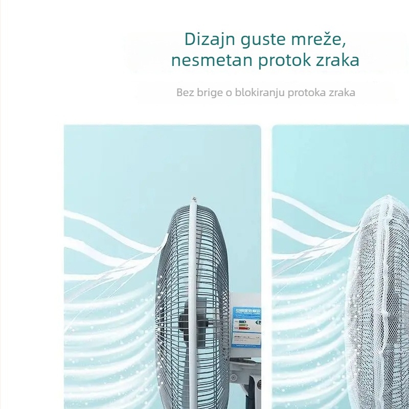 Crno-bijeli elastični zaštitni navlaka za ventilator, sprječava pritiskanje prstiju i štiti djecu, prašinu za stojeći ventilator