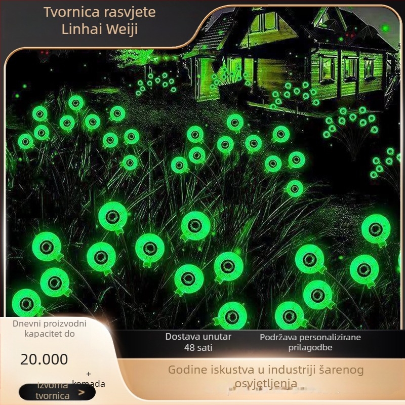 Vanjska solarna LED lampa s očima za Halloween, dekoracija dvorišta i vrta, jeziva atmosfera na travnjaku