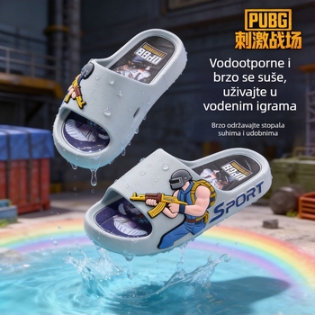 Dječje papuče za dječake – ljeto, PVC, crtani uzorak, prozračna, brzo sušenje, protuklizna podloga