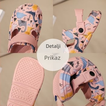 Dječje papuče za plažu s rupama, zatvoren prst, meka podstava, unisex, ljeto 2025