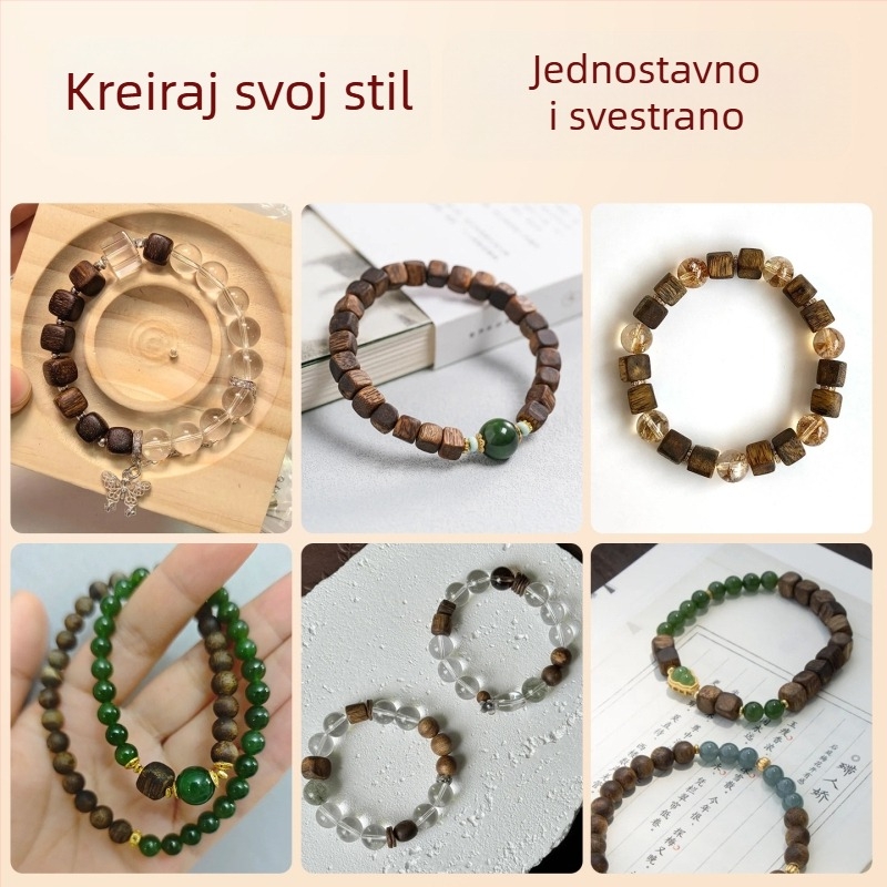 Prirodne kvadratne perle od agarwood drveta, labave perle za DIY, za narukvice i ogrlice, međuprelje