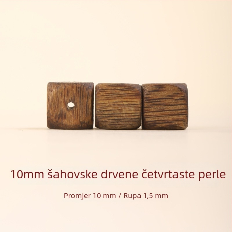Prirodne kvadratne perle od agarwood drveta, labave perle za DIY, za narukvice i ogrlice, međuprelje